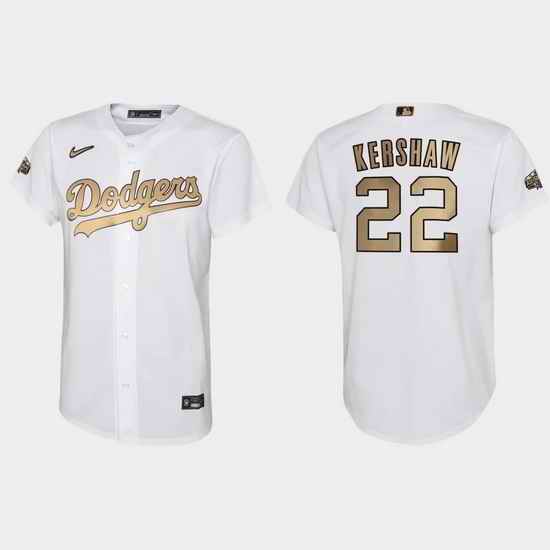 Youth Clayton Kershaw Los Angeles Dodgers 2022 Mlb All Star Game White Jersey->san diego padres->MLB Jersey