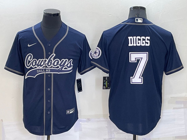 Men's Dallas Cowboys #7 Trevon Diggs Navy Cool Base Stitched Baseball Jersey->cleveland browns->NFL Jersey