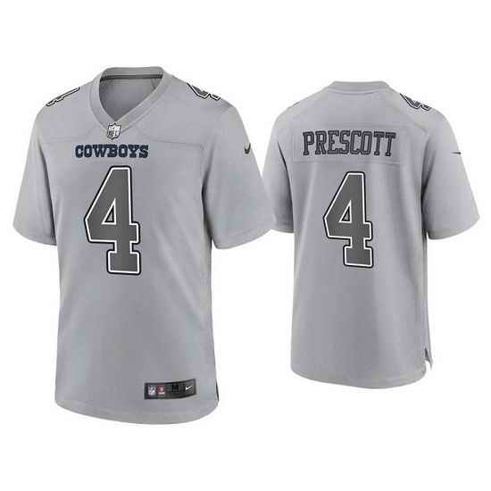 Men Dallas Cowboys #4 Dak Prescott Grey Atmosphere Fashion Stitched Game Jersey->carolina panthers->NFL Jersey
