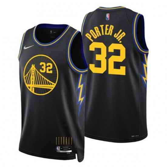 Men Golden State Warriors 32 Otto Porter Jr  2021 #22 City Edition Black 75th Anniversary Stitched Basketball Jersey->golden state warriors->NBA Jersey
