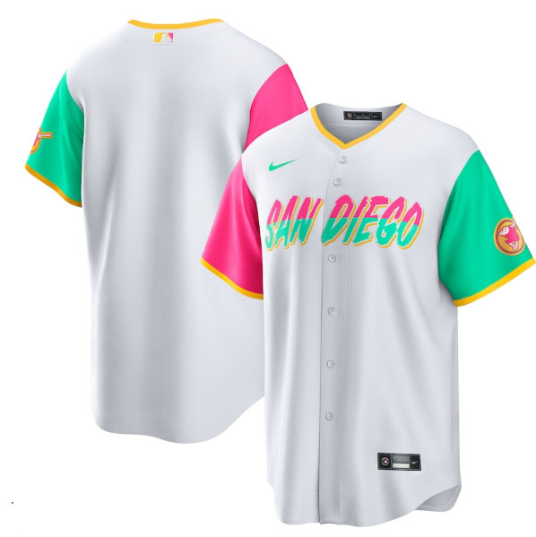Men's San Diego Padres Blank White 2022 City Connect Cool Base Stitched Jersey->los angeles dodgers->MLB Jersey
