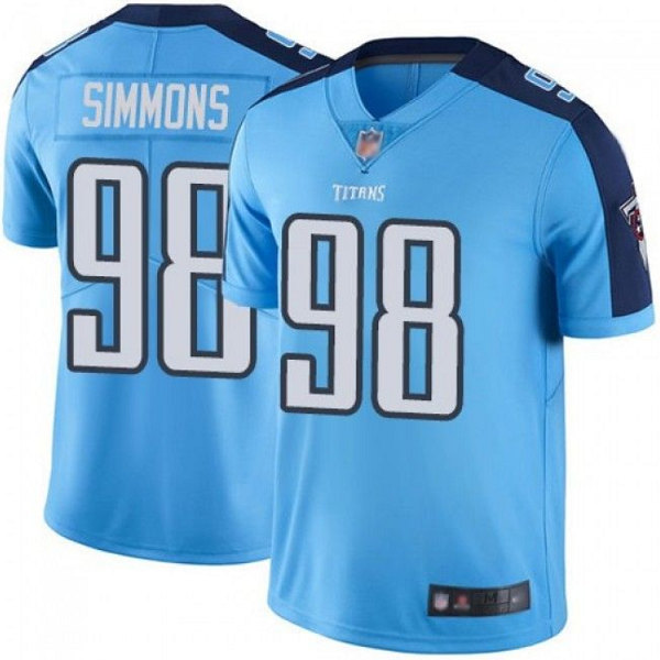Men's Tennessee Titans #98 Jeffery Simmons Light Blue Stitched Jersey->buffalo bills->NFL Jersey