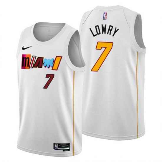 Men's Miami Heat #7 Kyle Lowry 2022-23 White City Edition Stitched Jersey->dallas mavericks->NBA Jersey