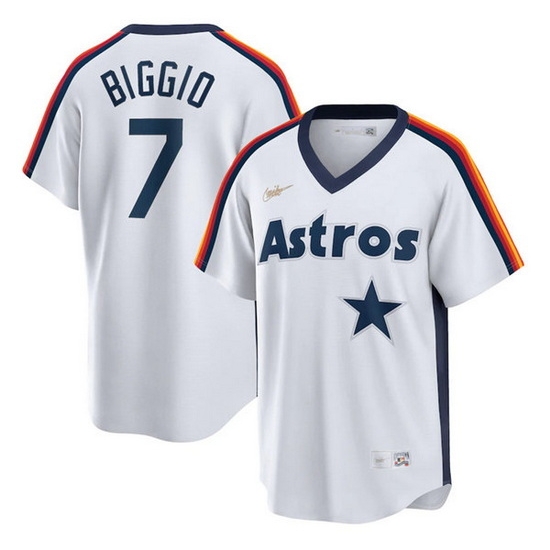 Men Houston Astros #7 Craig Biggio White Cool Base Stitched Jersey->houston astros->MLB Jersey