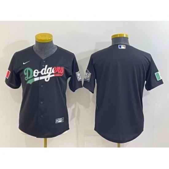 Women's Los Angeles Dodgers Blank Mexico Black Cool Base Stitched Baseball Jersey->women mlb jersey->Women Jersey