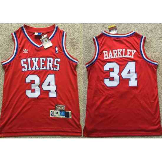 Mens Charles Barkley philadelphia Sixers Throwback jersey red->atlanta hawks->NBA Jersey
