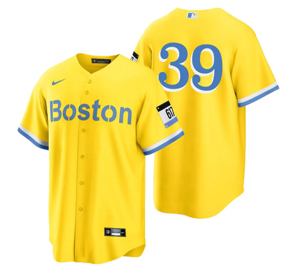 Men's Boston Red Sox #39 Christian Arroyo Gold City Connect Stitched Baseball Jersey->san diego padres->MLB Jersey