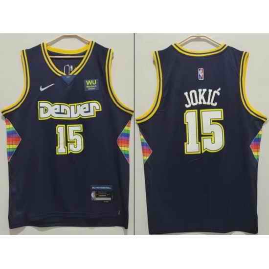 Men Nike Denver Nuggets Nikola Jokic #15 75th Anniversary NBA Stitched Jersey->chicago bulls->NBA Jersey