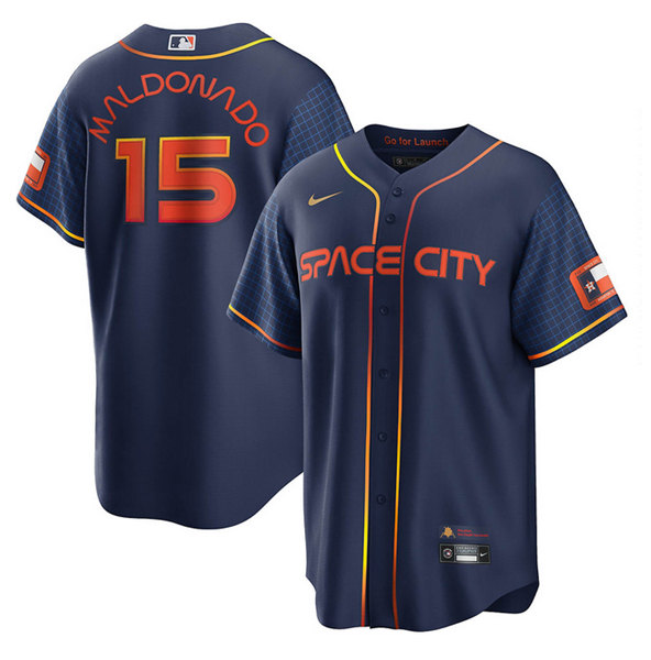 Men's Houston Astros #15 Martin Maldonado 2022 Navy City Connect Cool Base Stitched Jersey->kansas city royals->MLB Jersey
