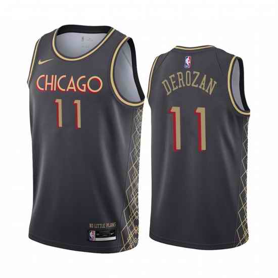 Nike Chicago Bulls #11 Demar Derozan Black NBA Swingman 2020 21 City Edition Jersey->chicago bulls->NBA Jersey