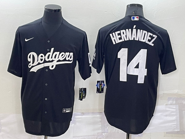 Men's Los Angeles Dodgers #14 Kik?? Hern??ndez Black Cool Base Stitched Jersey->los angeles dodgers->MLB Jersey