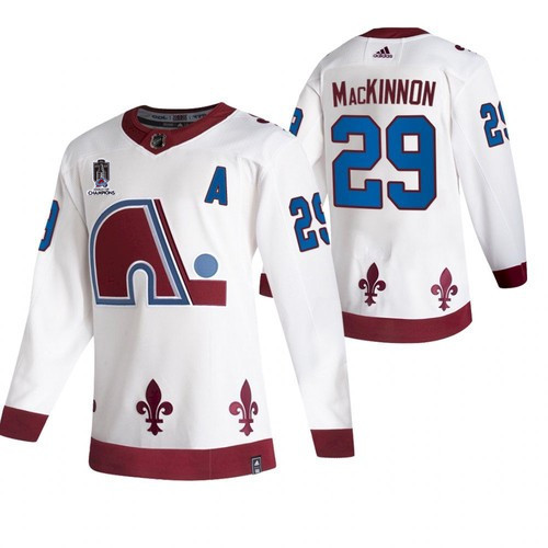 Men's Colorado Avalanche #29 Nathan MacKinnon 2022 White Stanley Cup Champions Patch Stitched Jersey->colorado avalanche->NHL Jersey