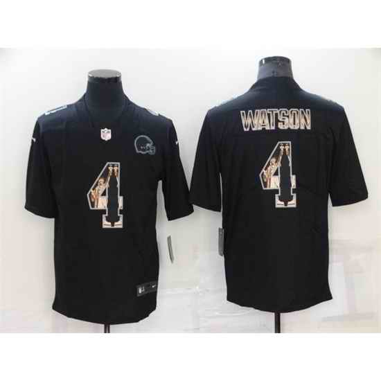 Men Cleveland Browns #4 Deshaun Watson Black Statue Of Liberty Limited Stitched Jersey->cleveland browns->NFL Jersey