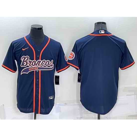 Men Denver Broncos Blank Navy Cool Base Stitched Baseball Jersey->dallas cowboys->NFL Jersey