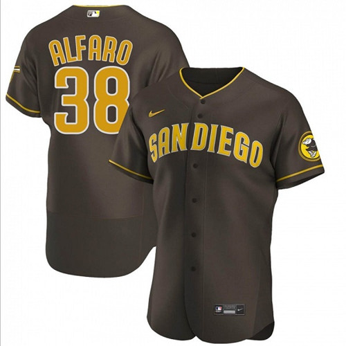 Men's San Diego Padres #38 Jorge Alfaro Brown Flex Base Stitched Baseball Jersey->new york yankees->MLB Jersey