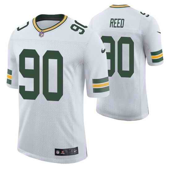 Men Green Bay Packers #90 Jarran Reed White Stitched Football Jersey->houston texans->NFL Jersey
