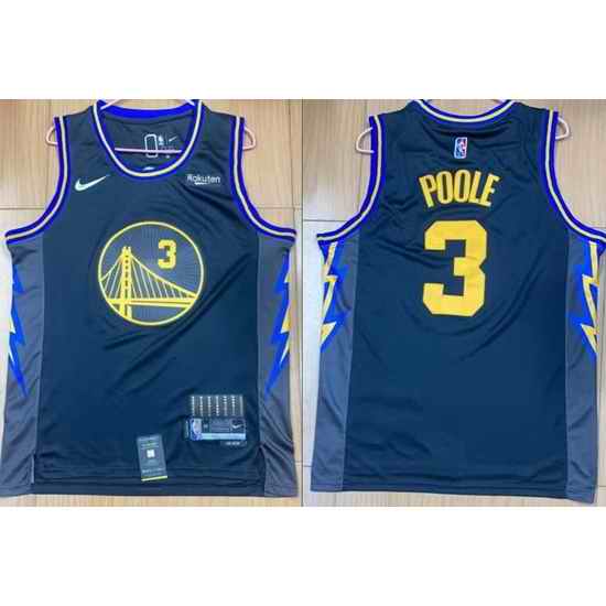 Men Golden State Warriors #3 Jordan Poole 75th Anniversary 2021 2022 City Edition NBA Jersey->chicago bulls->NBA Jersey