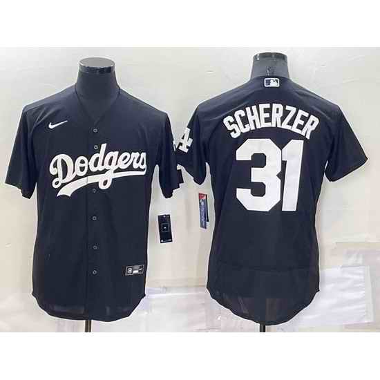 Men Los Angeles Dodgers #31 Max Scherzer Black Flex Base Stitched Baseball Jerseyy->los angeles dodgers->MLB Jersey