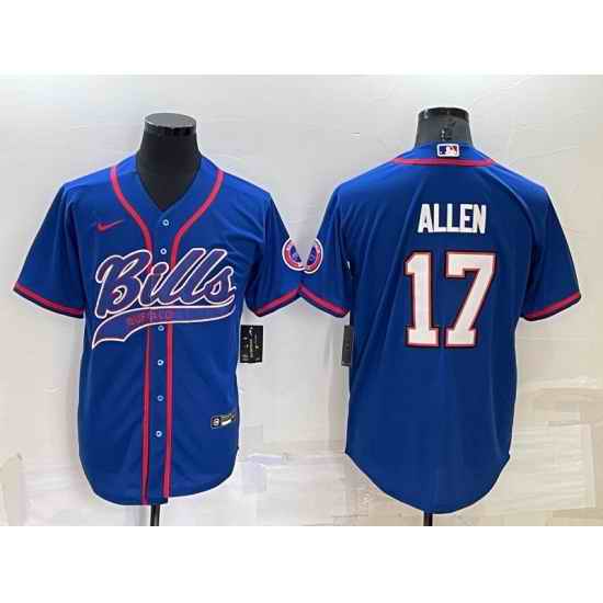 Men Buffalo Bills #17 Josh Allen Royal Cool Base Stitched Baseball Jersey->buffalo bills->NFL Jersey