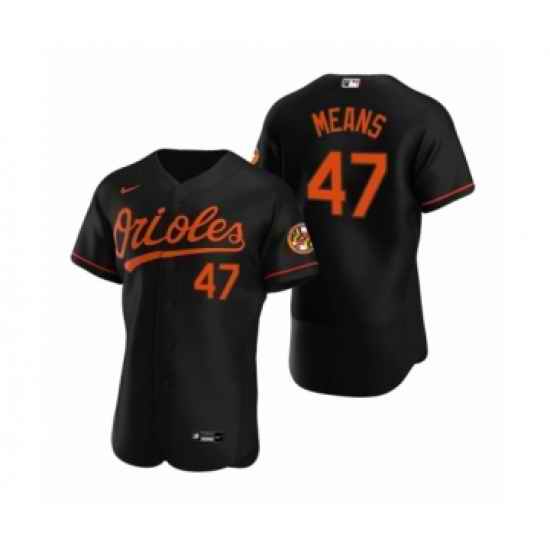Men's Baltimore Orioles #47 John Means Nike Black Authentic 2020 Alternate Jersey->houston astros->MLB Jersey