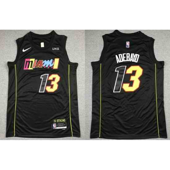 Men Nike Miami Heat #13 Bam Adebayo NBA Swingman 75th Anniversary 2021 New City Edition Jersey->chicago bulls->NBA Jersey
