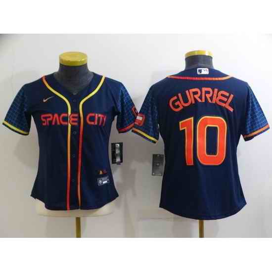 Women Houston Astros #10 Yuli Gurriel 2022 Navy City Connect Stitched Jersey 28Run Small 2->los angeles dodgers->MLB Jersey