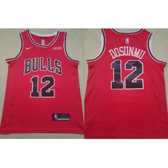 Men Chicago Bulls Nike Ayo Dosunmu #12 Red 2022 City Edition Stitched Jersey->chicago bulls->NBA Jersey