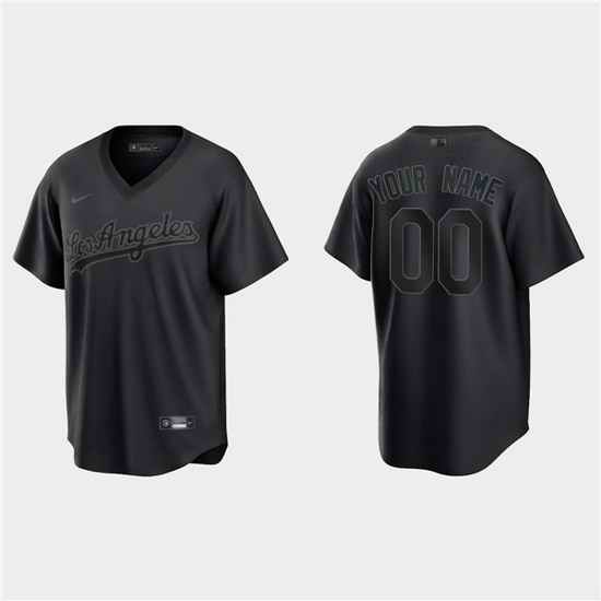 Men Los Angeles Dodgers Active Player Custom Black Pitch Black Fashion Replica Stitched Jersey->los angeles dodgers->MLB Jersey