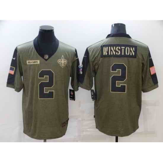 Men's New Orleans Saints #2 Jameis Winston 2021 Salute To Service Jersey->minnesota vikings->NFL Jersey