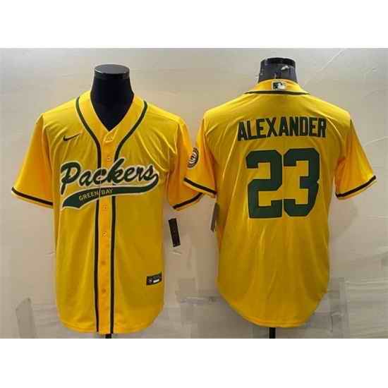 Men Green Bay Packers #23 Jaire Alexander Gold With Patch Cool Base Stitched Baseball Jersey->denver broncos->NFL Jersey