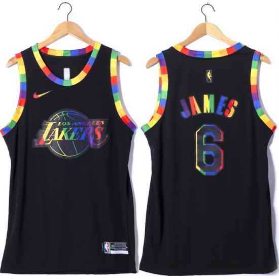 Men Los Angeles Lakers #6 LeBron James Black Stitched Basketball Jersey->los angeles lakers->NBA Jersey