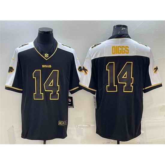 Men Buffalo Bills #14 Stefon Diggs Black Gold Thanksgiving Vapor Untouchable Limited Stitched Jersey->detroit lions->NFL Jersey