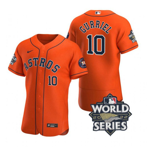 Astros #10 Yuli Gurriel Orange Nike 2022 World Series Flexbase Jersey->houston astros->MLB Jersey