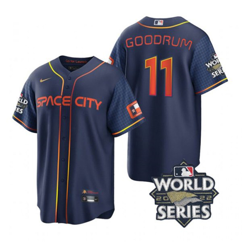 Astros #11 Niko Goodrum Navy Nike 2022 World Series City Connect Cool Base Jersey->houston astros->MLB Jersey