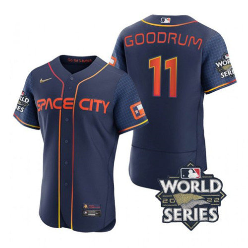 Astros #11 Niko Goodrum Navy Nike 2022 World Series City Connect Flexbase Jersey->houston astros->MLB Jersey