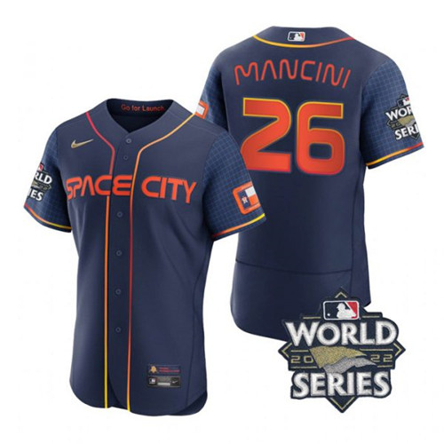 Astros #26 Trey Mancini Navy Nike 2022 World Series City Connect Flexbase Jersey->houston astros->MLB Jersey