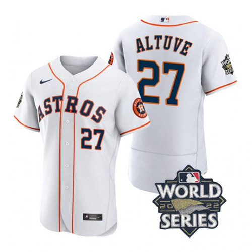 Astros #27 Jose Altuve White Nike 2022 World Series Flexbase Jersey->houston astros->MLB Jersey