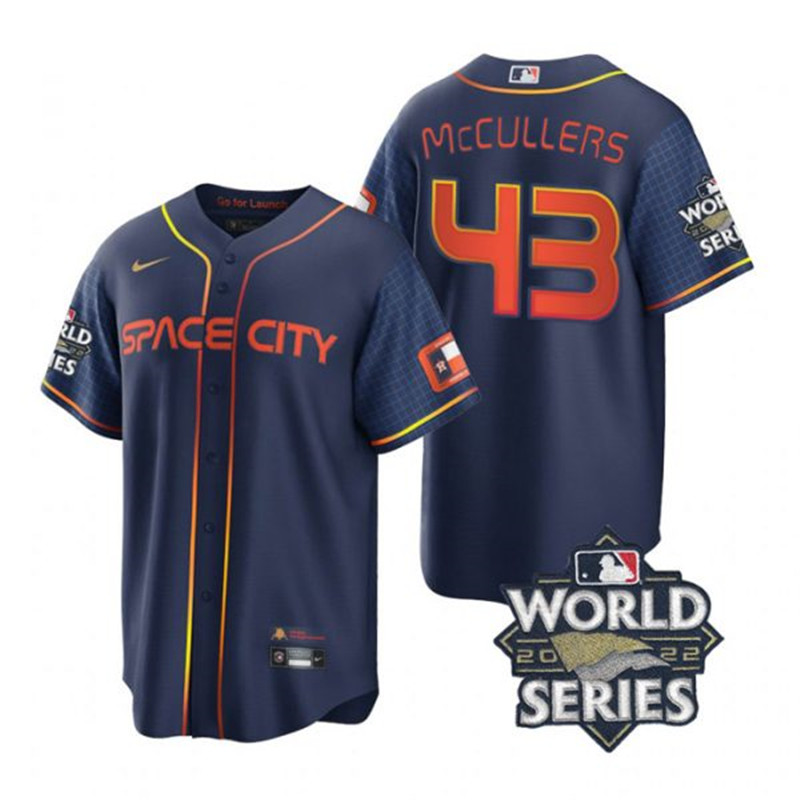 Astros #43 Lance Mccullers Navy Nike 2022 World Series City Connect Cool Base Jersey->houston astros->MLB Jersey