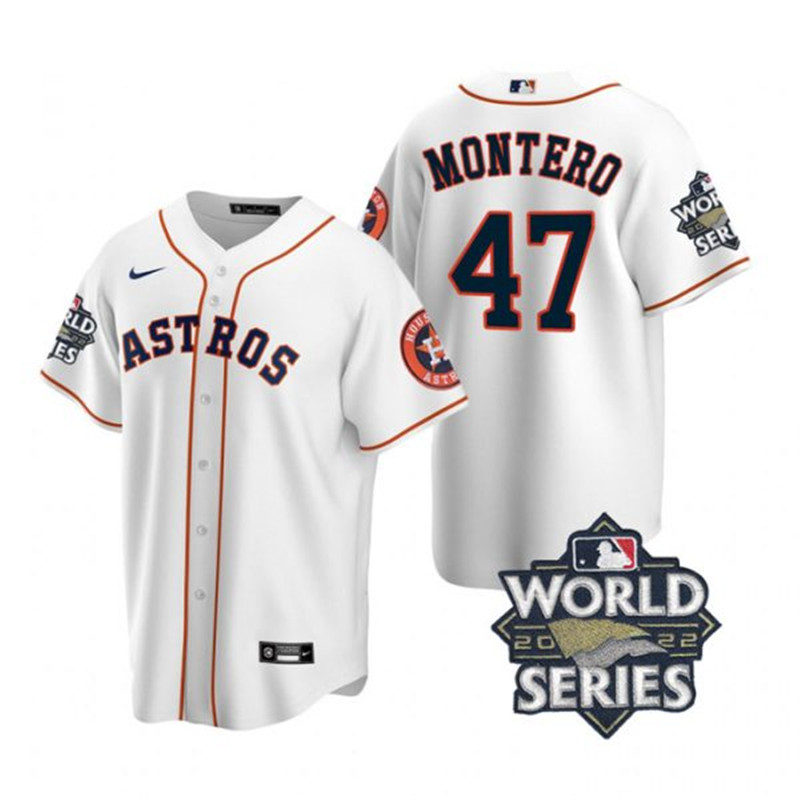 Astros #47 Rafael Montero White Nike 2022 World Series Cool Base Jersey->houston astros->MLB Jersey