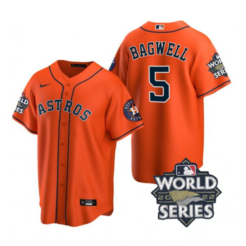 Astros #5 Jeff Bagwell Orange Nike 2022 World Series Cool Base Jersey->houston astros->MLB Jersey