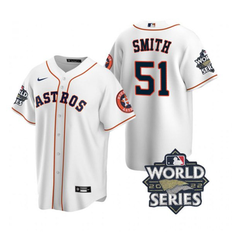 Astros #51 Will Smith White Nike 2022 World Series Cool Base Jersey->houston astros->MLB Jersey