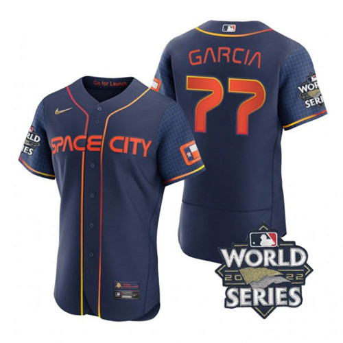Astros #77 Luis Garcia Navy Nike 2022 World Series City Connect Flexbase Jersey->houston astros->MLB Jersey