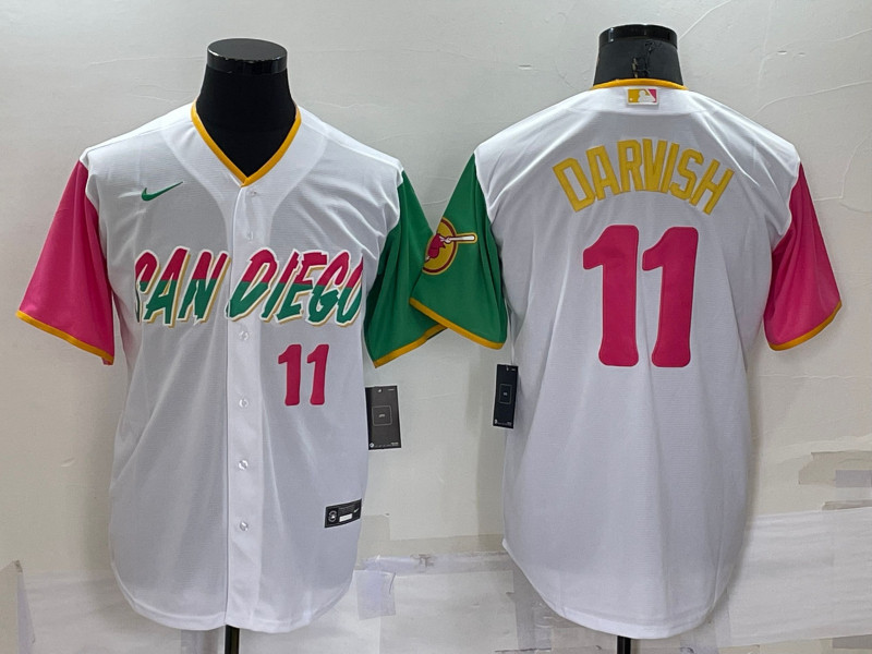 Padres #11 Yu Darvish White Nike 2022 City Connect Cool Base Jerseys->atlanta braves->MLB Jersey