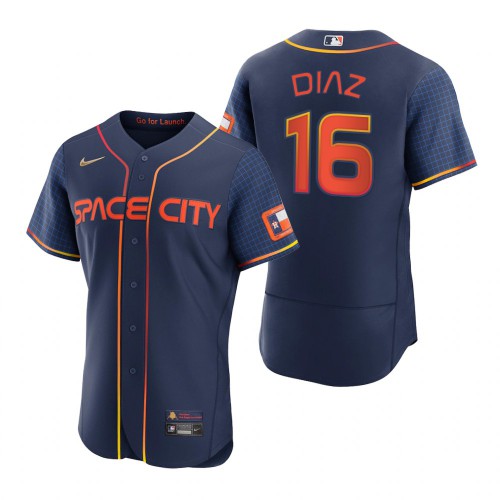 Houston Houston Astros #16 Aledmys Diaz Navy Men’s Nike Authentic 2022 City Connect MLB Jersey Men’s->houston astros->MLB Jersey