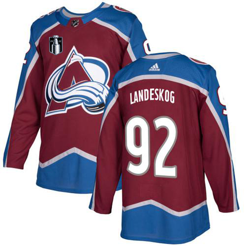 Adidas Colorado Avalanche #92 Gabriel Landeskog Burgundy 2022 Stanley Cup Final Patch Home Authentic Stitched NHL Jersey Men’s->women nhl jersey->Women Jersey