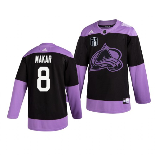 Colorado Colorado Avalanche #8 Cale Makar Adidas 2022 Stanley Cup Final Patch Men’s Hockey Fights Cancer Practice NHL Jersey Black Men’s->colorado avalanche->NHL Jersey
