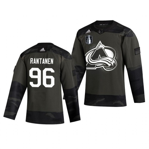 Colorado Colorado Avalanche #96 Mikko Rantanen Adidas 2022 Stanley Cup Final Patch Veterans Day Men’s Authentic Practice NHL Jersey Camo Men’s->colorado avalanche->NHL Jersey