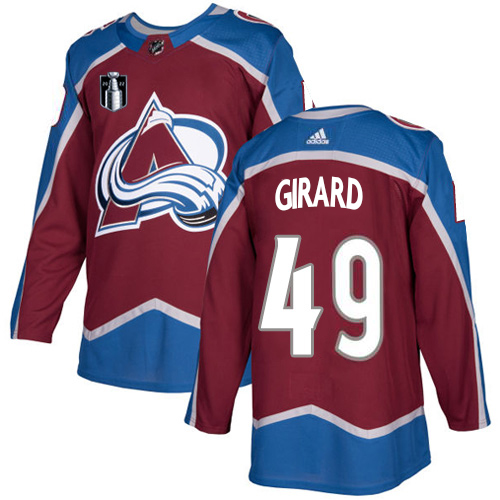 Adidas Colorado Avalanche #49 Samuel Girard Burgundy 2022 Stanley Cup Final Patch Home Authentic Stitched NHL Jersey Men’s->women nhl jersey->Women Jersey