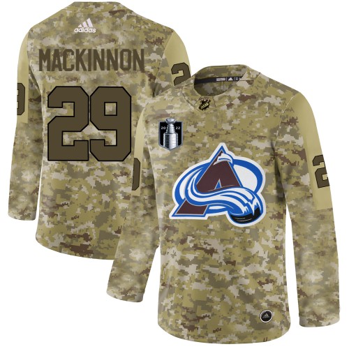Adidas Colorado Avalanche #29 Nathan MacKinnon Camo 2022 Stanley Cup Final Patch Authentic Stitched NHL Jersey Men’s->colorado avalanche->NHL Jersey