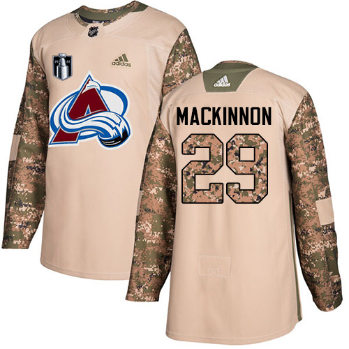Adidas Colorado Avalanche #29 Nathan MacKinnon Camo 2022 Stanley Cup Final Patch Authentic Veterans Day Stitched NHL Jersey Men’s->women nhl jersey->Women Jersey
